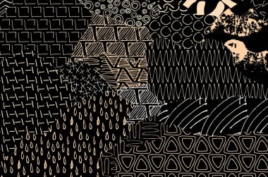 Desen. Fırça darbeleriyle soyut arkaplan. Tek renkli, elle çizilmiş doku. Modern grafik tasarımı. El yapımı çizgili..