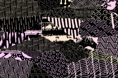 Desen. Fırça darbeleriyle soyut arkaplan. Tek renkli, elle çizilmiş doku. Modern grafik tasarımı. El yapımı çizgili..