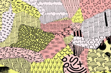 Desen. Fırça darbeleriyle soyut arkaplan. Tek renkli, elle çizilmiş doku. Modern grafik tasarımı. El yapımı çizgili..