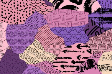 Desen. Fırça darbeleriyle soyut arkaplan. Tek renkli, elle çizilmiş doku. Modern grafik tasarımı. El yapımı çizgili..