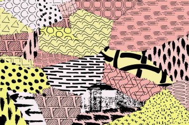 Desen. Fırça darbeleriyle soyut arkaplan. Tek renkli, elle çizilmiş doku. Modern grafik tasarımı. El yapımı çizgili..