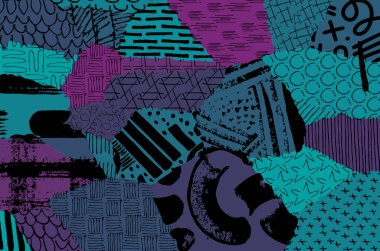 Desen. Fırça darbeleriyle soyut arkaplan. Tek renkli, elle çizilmiş doku. Modern grafik tasarımı. El yapımı çizgili..