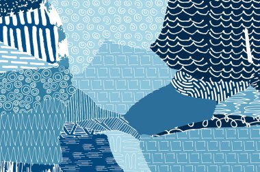 Desen. Fırça darbeleriyle soyut arkaplan. Tek renkli, elle çizilmiş doku. Modern grafik tasarımı. El yapımı çizgili..