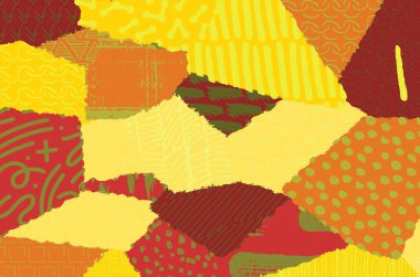 Soyut siyah konturlar, el vektör desen çizdi. Geometrik tarzı Retro soyut desen. Soyut çok renkli geometrik desen.