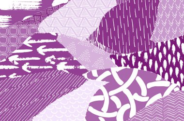 Soyut siyah konturlar, el vektör desen çizdi. Geometrik tarzı Retro soyut desen. Soyut çok renkli geometrik desen.