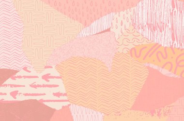 Soyut siyah konturlar, el vektör desen çizdi. Geometrik tarzı Retro soyut desen. Soyut çok renkli geometrik desen.