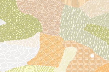 Soyut siyah konturlar, el vektör desen çizdi. Geometrik tarzı Retro soyut desen. Soyut çok renkli geometrik desen.