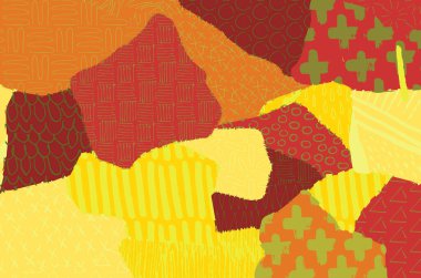 Soyut siyah konturlar, el vektör desen çizdi. Geometrik tarzı Retro soyut desen. Soyut çok renkli geometrik desen.