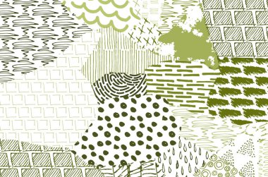 Soyut siyah konturlar, el vektör desen çizdi. Geometrik tarzı Retro soyut desen. Soyut çok renkli geometrik desen.