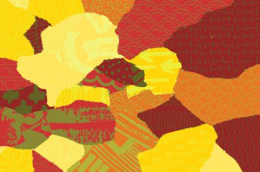 Soyut siyah konturlar, el vektör desen çizdi. Geometrik tarzı Retro soyut desen. Soyut çok renkli geometrik desen.