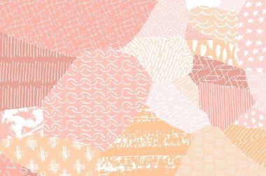 Soyut siyah konturlar, el vektör desen çizdi. Geometrik tarzı Retro soyut desen. Soyut çok renkli geometrik desen.