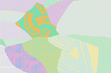 Soyut siyah konturlar, el vektör desen çizdi. Geometrik tarzı Retro soyut desen. Soyut çok renkli geometrik desen.