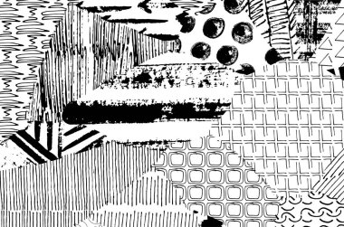 Soyut siyah konturlar, el vektör desen çizdi. Geometrik tarzı Retro soyut desen. Soyut çok renkli geometrik desen.