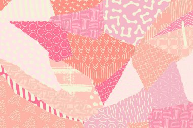 Soyut siyah konturlar, el vektör desen çizdi. Geometrik tarzı Retro soyut desen. Soyut çok renkli geometrik desen.