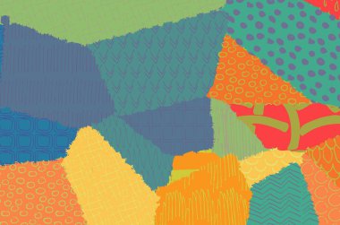 Soyut siyah konturlar, el vektör desen çizdi. Geometrik tarzı Retro soyut desen. Soyut çok renkli geometrik desen.