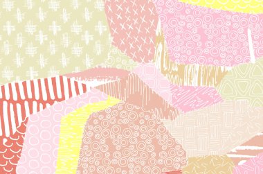 Soyut siyah konturlar, el vektör desen çizdi. Geometrik tarzı Retro soyut desen. Soyut çok renkli geometrik desen.