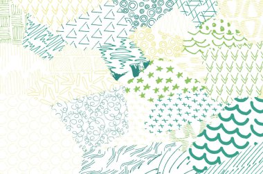 Soyut siyah konturlar, el vektör desen çizdi. Geometrik tarzı Retro soyut desen. Soyut çok renkli geometrik desen.