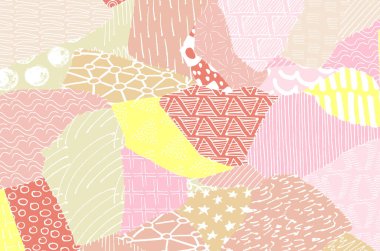 Soyut siyah konturlar, el vektör desen çizdi. Geometrik tarzı Retro soyut desen. Soyut çok renkli geometrik desen.