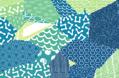 Soyut siyah konturlar, el vektör desen çizdi. Geometrik tarzı Retro soyut desen. Soyut çok renkli geometrik desen.