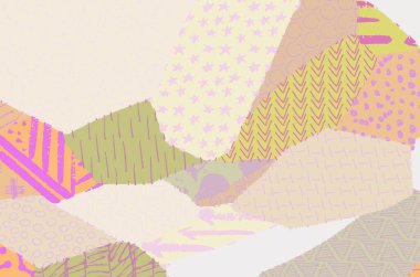 Soyut siyah konturlar, el vektör desen çizdi. Geometrik tarzı Retro soyut desen. Soyut çok renkli geometrik desen.