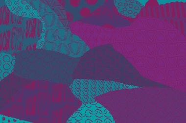 Soyut siyah konturlar, el vektör desen çizdi. Geometrik tarzı Retro soyut desen. Soyut çok renkli geometrik desen.