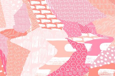 Soyut siyah konturlar, el vektör desen çizdi. Geometrik tarzı Retro soyut desen. Soyut çok renkli geometrik desen.