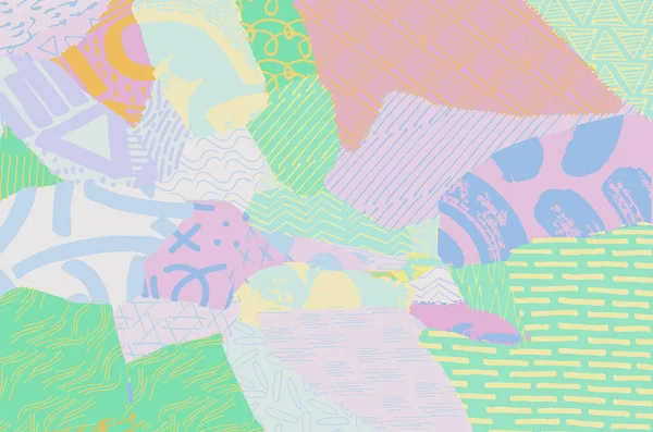 Soyut siyah konturlar, el vektör desen çizdi. Geometrik tarzı Retro soyut desen. Soyut çok renkli geometrik desen.