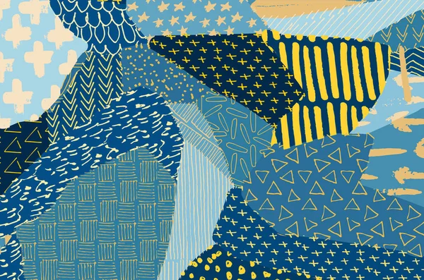 Soyut siyah konturlar, el vektör desen çizdi. Geometrik tarzı Retro soyut desen. Soyut çok renkli geometrik desen.