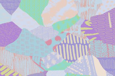 Soyut siyah konturlar, el vektör desen çizdi. Geometrik tarzı Retro soyut desen. Soyut çok renkli geometrik desen.