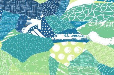 Soyut siyah konturlar, el vektör desen çizdi. Geometrik tarzı Retro soyut desen. Soyut çok renkli geometrik desen.