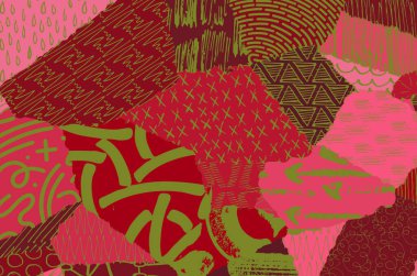 Soyut siyah konturlar, el vektör desen çizdi. Geometrik tarzı Retro soyut desen. Soyut çok renkli geometrik desen.