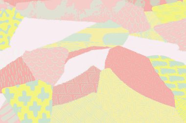 Soyut siyah konturlar, el vektör desen çizdi. Geometrik tarzı Retro soyut desen. Soyut çok renkli geometrik desen.