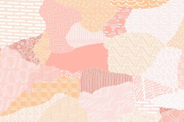 Soyut siyah konturlar, el vektör desen çizdi. Geometrik tarzı Retro soyut desen. Soyut çok renkli geometrik desen.