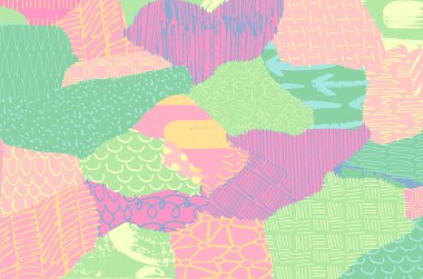 Soyut siyah konturlar, el vektör desen çizdi. Geometrik tarzı Retro soyut desen. Soyut çok renkli geometrik desen.