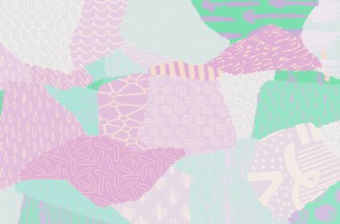 Soyut siyah konturlar, el vektör desen çizdi. Geometrik tarzı Retro soyut desen. Soyut çok renkli geometrik desen.