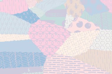 Soyut siyah konturlar, el vektör desen çizdi. Geometrik tarzı Retro soyut desen. Soyut çok renkli geometrik desen.