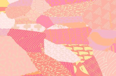 Soyut siyah konturlar, el vektör desen çizdi. Geometrik tarzı Retro soyut desen. Soyut çok renkli geometrik desen.