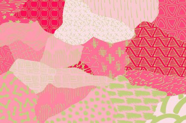 Soyut siyah konturlar, el vektör desen çizdi. Geometrik tarzı Retro soyut desen. Soyut çok renkli geometrik desen.