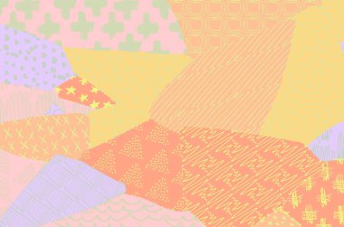 Soyut siyah konturlar, el vektör desen çizdi. Geometrik tarzı Retro soyut desen. Soyut çok renkli geometrik desen.