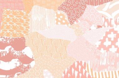 Soyut siyah konturlar, el vektör desen çizdi. Geometrik tarzı Retro soyut desen. Soyut çok renkli geometrik desen.