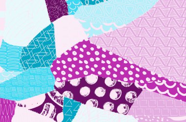 Soyut siyah konturlar, el vektör desen çizdi. Geometrik tarzı Retro soyut desen. Soyut çok renkli geometrik desen.