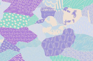 Soyut siyah konturlar, el vektör desen çizdi. Geometrik tarzı Retro soyut desen. Soyut çok renkli geometrik desen.