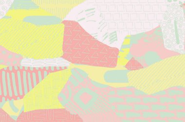 Soyut siyah konturlar, el vektör desen çizdi. Geometrik tarzı Retro soyut desen. Soyut çok renkli geometrik desen.