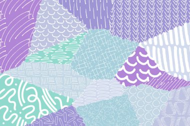 Soyut siyah konturlar, el vektör desen çizdi. Geometrik tarzı Retro soyut desen. Soyut çok renkli geometrik desen.