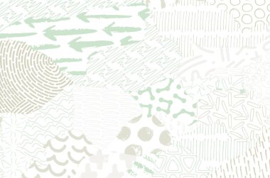 Soyut siyah konturlar, el vektör desen çizdi. Geometrik tarzı Retro soyut desen. Soyut çok renkli geometrik desen.