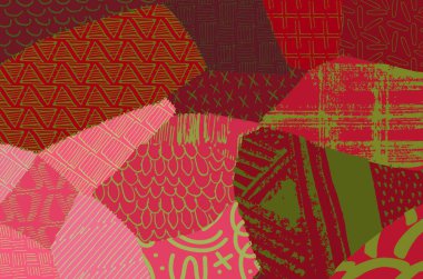 Soyut siyah konturlar, el vektör desen çizdi. Geometrik tarzı Retro soyut desen. Soyut çok renkli geometrik desen.