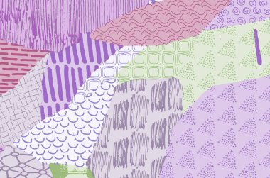 Soyut siyah konturlar, el vektör desen çizdi. Geometrik tarzı Retro soyut desen. Soyut çok renkli geometrik desen.