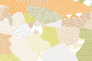 Soyut siyah konturlar, el vektör desen çizdi. Geometrik tarzı Retro soyut desen. Soyut çok renkli geometrik desen.