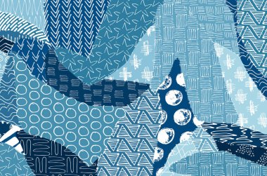 Soyut siyah konturlar, el vektör desen çizdi. Geometrik tarzı Retro soyut desen. Soyut çok renkli geometrik desen.