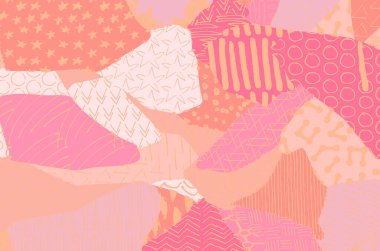 Soyut siyah konturlar, el vektör desen çizdi. Geometrik tarzı Retro soyut desen. Soyut çok renkli geometrik desen.